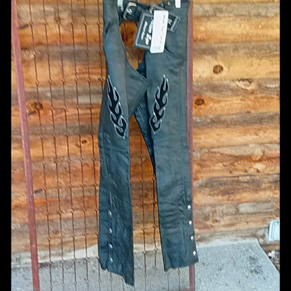 NWT Motorcycle Riding Chaps plus EUC Halter Top